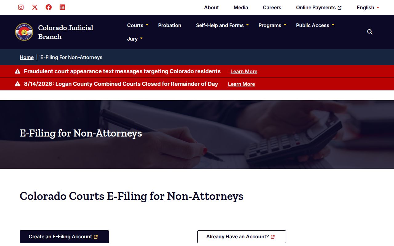 Crowley County case lookup and non-attorney e-filing access