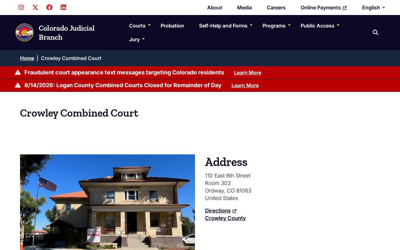 Crowley County court docket combined courthouse location