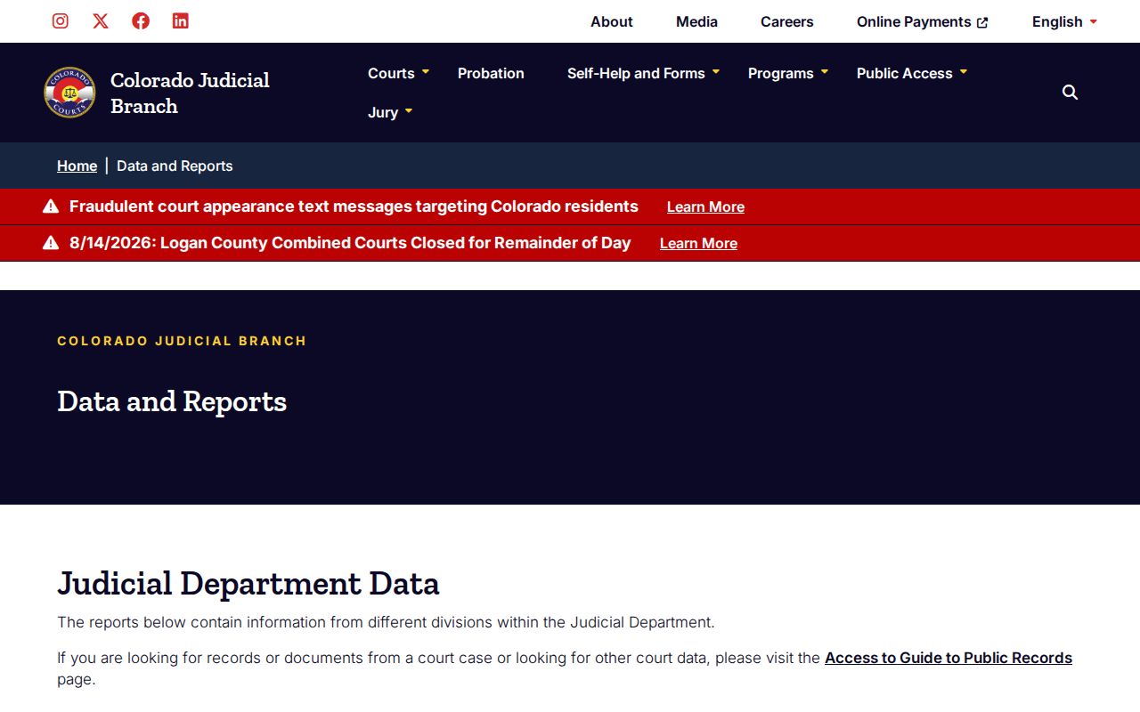 Crowley County court records and Colorado judicial data reports