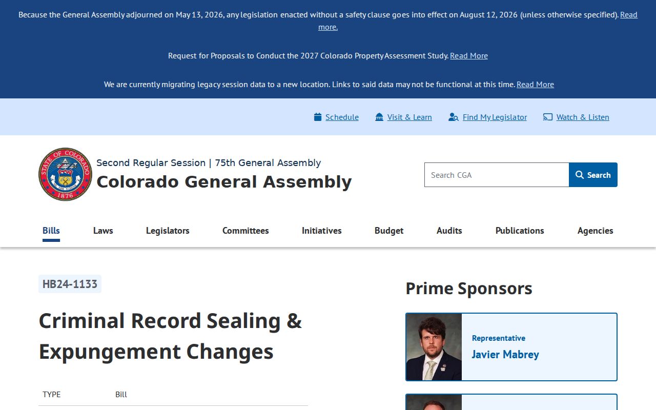 Crowley County criminal docket HB24-1133 sealing legislation